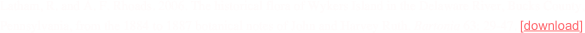 Latham, R. and A. F. Rhoads. 2006. The historical flora of Wykers Island in the Delaware River, Bucks County, Pennsylvania, from the 1884 to 1887 botanical notes of John and Harvey Ruth. Bartonia 63: 29-47. [download]